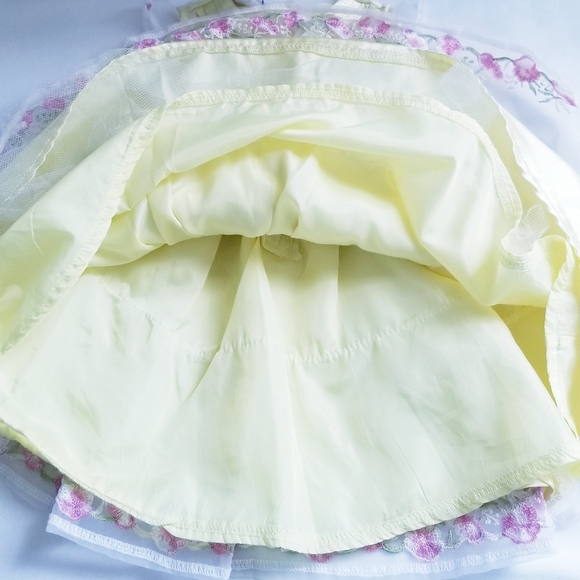 Baby Grand Signature Yellow Embroidered Flower Dress Size 6-9 Months - Picture 6 of 9